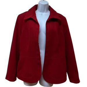 Chico's 3 Women's XL Red Jacket Long Sleeve Soft Knit Coat